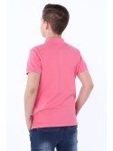 Polo shirt with a logo, pink NDZ8590 - Online store - Boutique